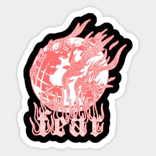 y2k fire streetwear Sticker